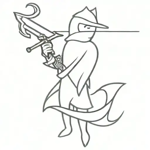 Anthropomorphic Glame Wielding Sword