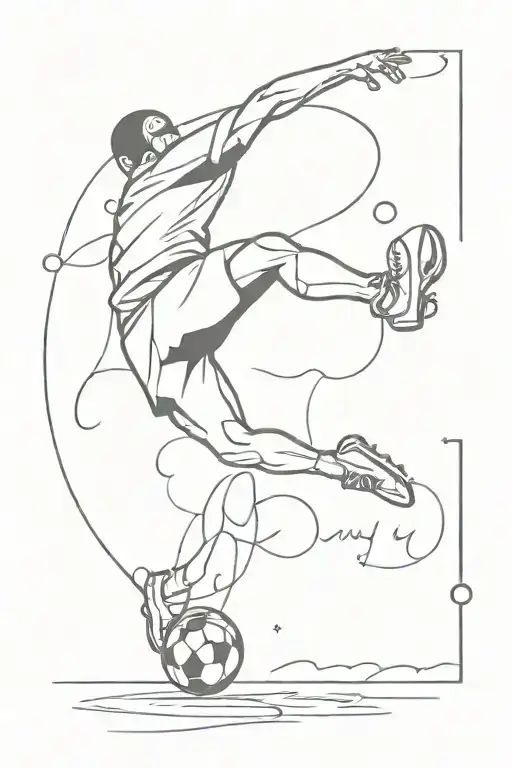 Football Player Kicking With Letter Sanjoy