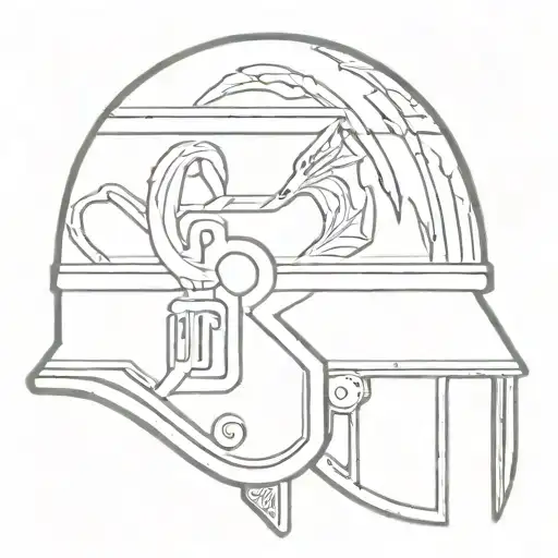 A Minimalist Design Of A British Army Helmet With A Subtle Nod To Norse Mythology