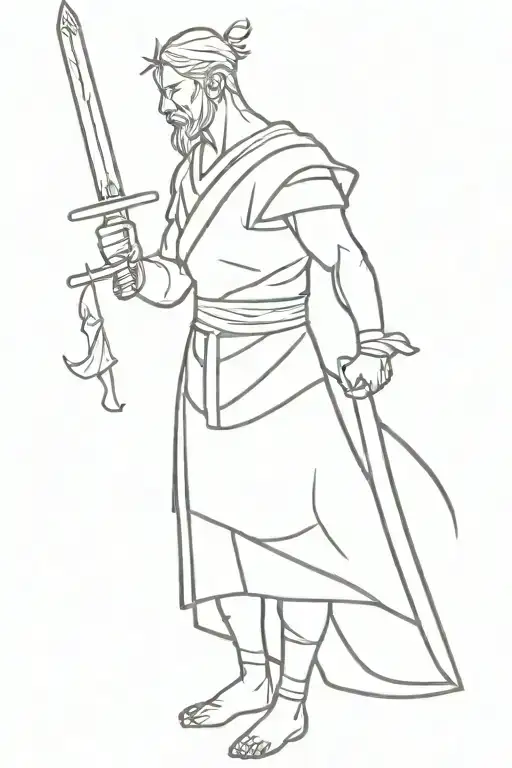 Wisdom Warrior Holding Open Book And Sword