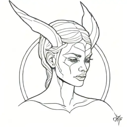 Broken Halo Turning Into Devil Horns Over A Womans Head