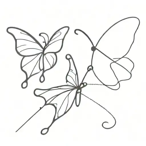 Side View Butterfly With Safety Pin And Semicolon Butterfly Surrounded