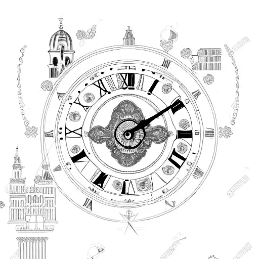 A Simple Roman Clock With Wrote In The Middle Vienna