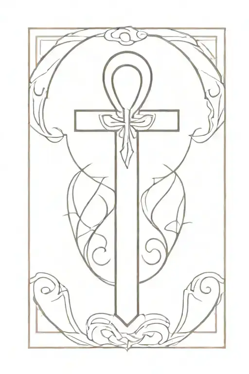 Ankh Symbol With Subtle Elements