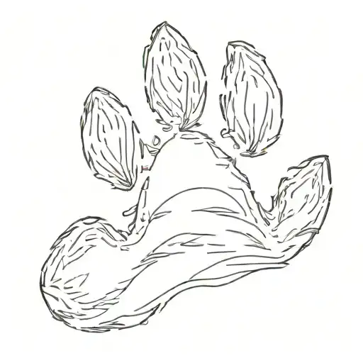 Bear Footprint In An Analog Film Square