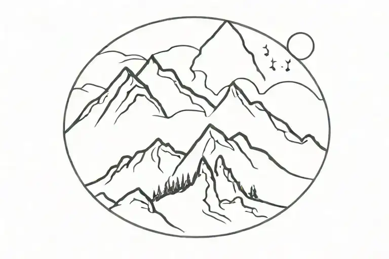 Minimalist Mountain Tattoo Design Inspired