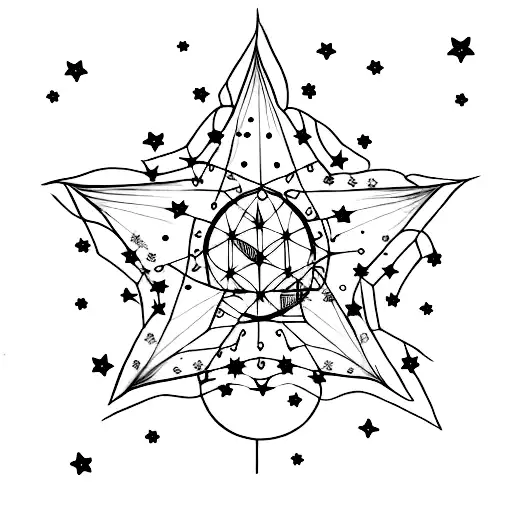 Star Constellation With Butterflies