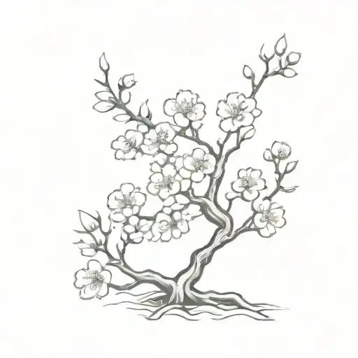 Japanese Cherry Blossom Tree With A Hidden Money Symbol Within The Branches