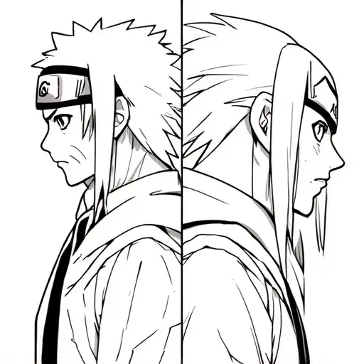 Naruto And Jiraiya Back To Back Side