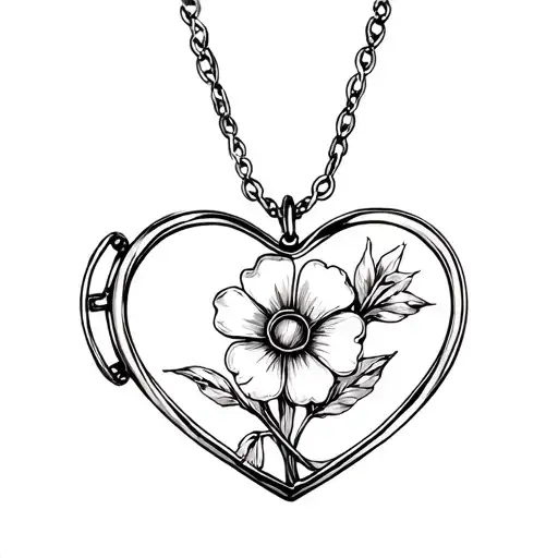 Heart Shaped Locket With Flower In It