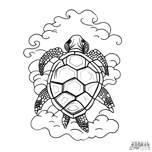 Turtle With Fine Line Work