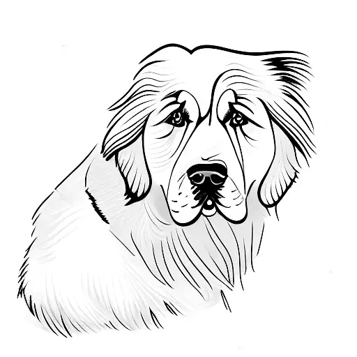 A Tattoo Of A Great Pyrenees Dog