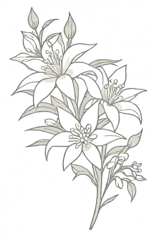 Tattoo With Edelweiss And Bluebell Flower Design