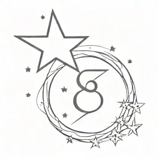 Number 8 With Star Behind