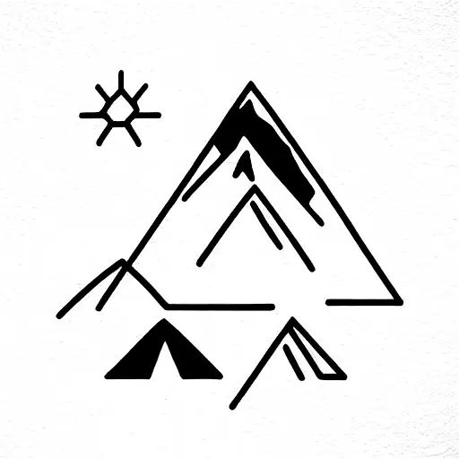 3 Mountains In The Middle Of The Central Mountain Has A Diamond At The Top