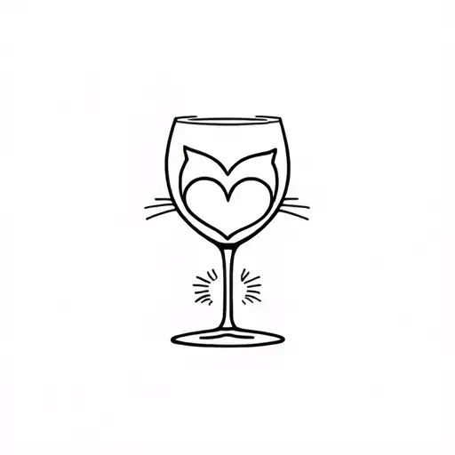Tent Book Wineglass Heart Cat
