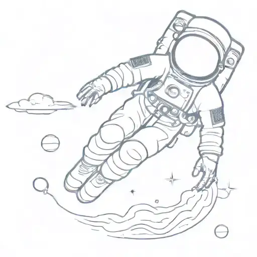 Astronaut Floating Without A Tether Looking Away At Earth In The Distance