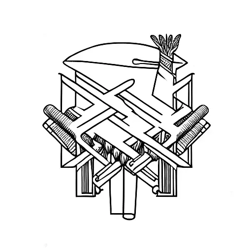 Roman Ten With Drumsticks As The X
