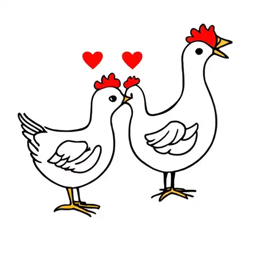 Chicken And Ducks In Love