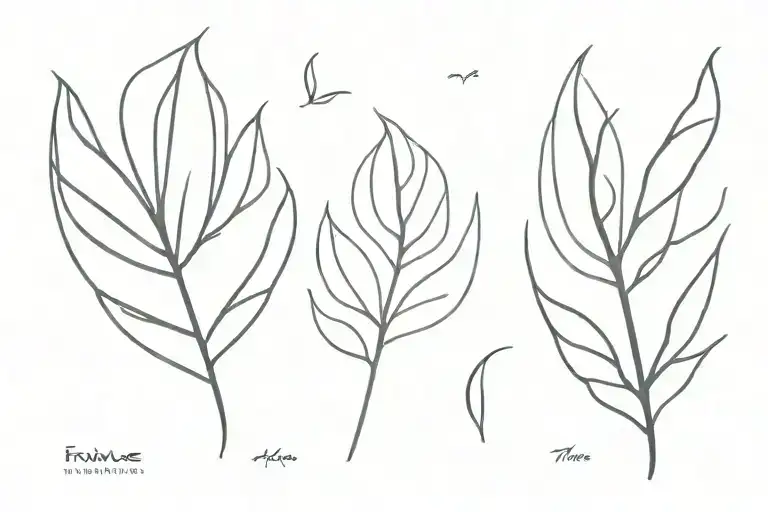 Simple Leaf Design For Back Of Palm