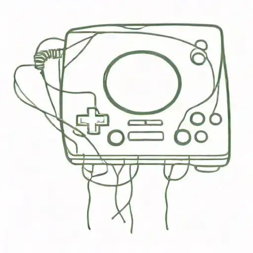 An Abstract Tattoo Of A Music Staff Morphing Into A Gaming Console Controller
