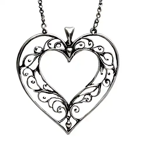 Open Heart Locket Antique Hanging