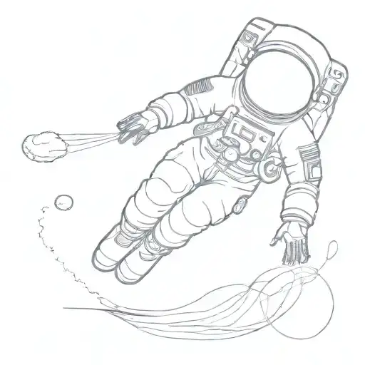 Astronaut Floating Without A Tether Looking Away At Earth In The Distance