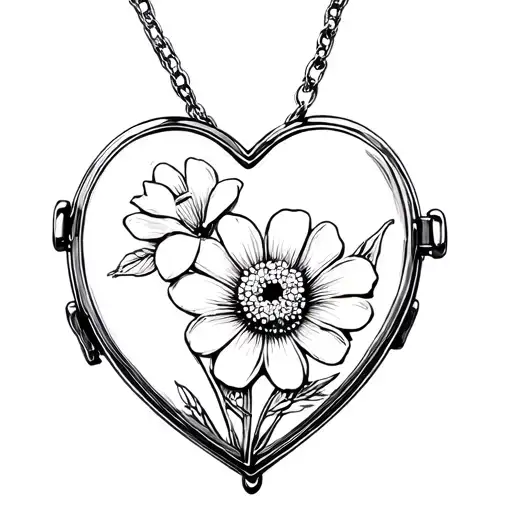 Heart Shaped Locket With Flower In It