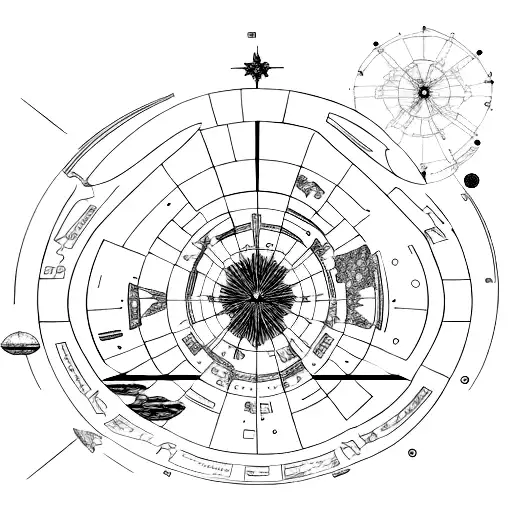 Star Map With Statues And Roman Architecture