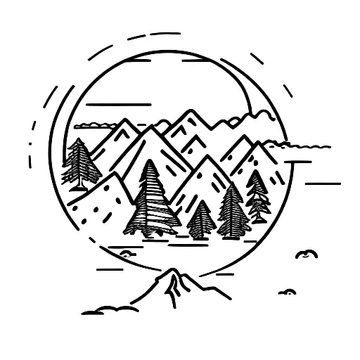 Mountain Scene With Mt Rainer