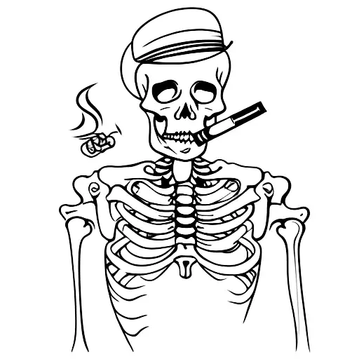 Skeleton Smoking A Cigar