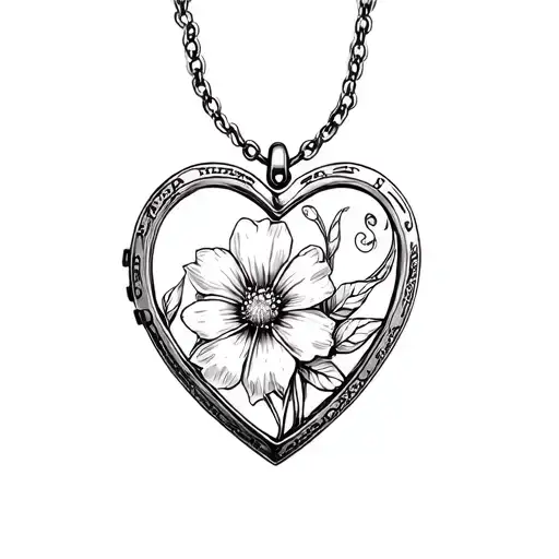 Heart Shaped Locket With Flower In It