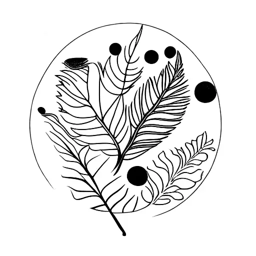 Leaves And Plants From An European Forest Growing Together From A Point