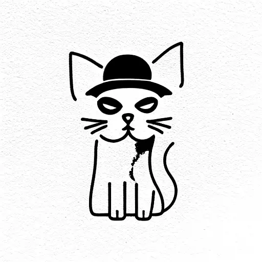Cat Wearing A Straw Hat