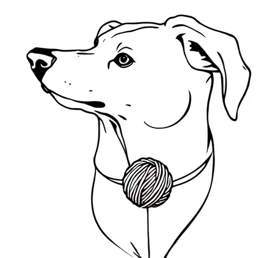 Dog Head And Yarn Ball