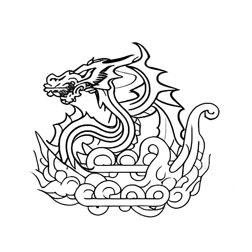 Dragon Wrapped Around A Paddle