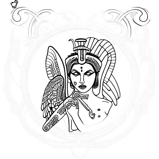 Athena In Chicano Lettering With A Butterfly