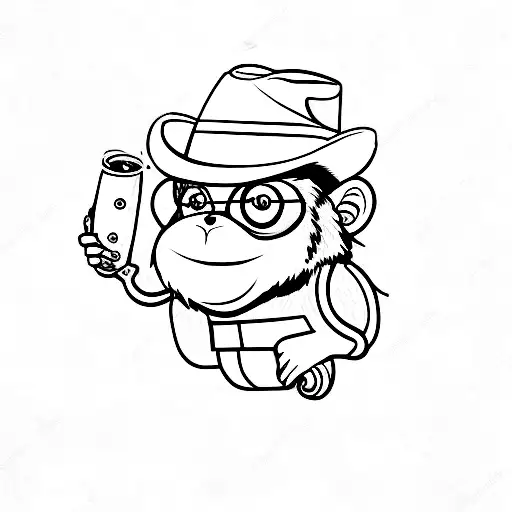 Cowboy Monkey With Banana In Holster