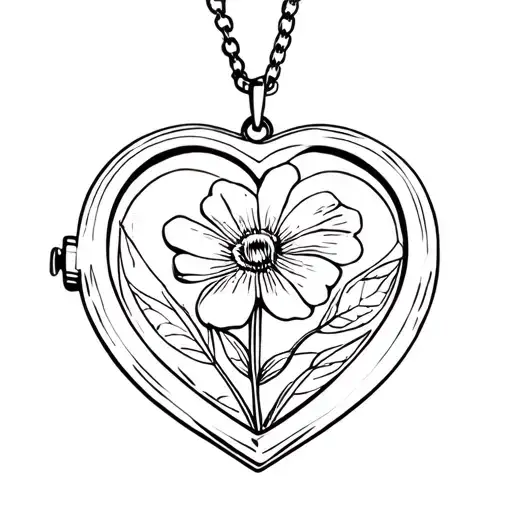 Heart Shaped Locket With Flower In It