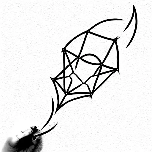 Cute Kite Tattoos With Fire Design