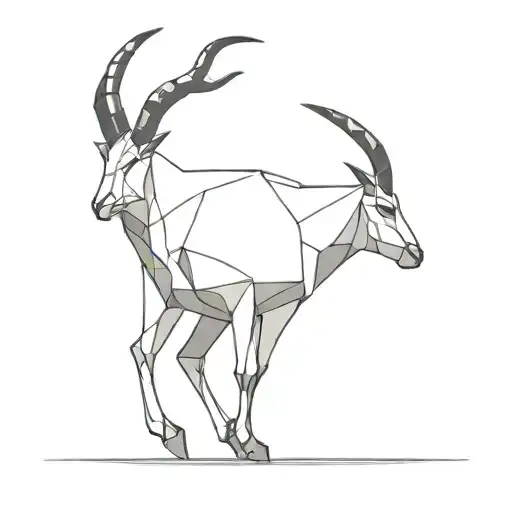 Intricate Arabic Geometric Patterns Forming The Silhouette Of An Oryx In Minimalist Style
