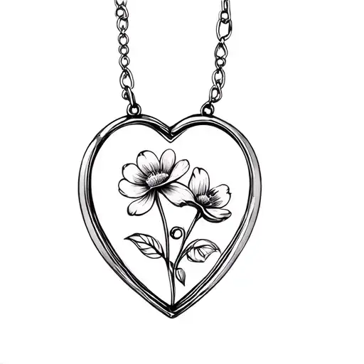 Heart Shaped Locket With Flower In It