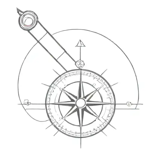 A Minimalist Compass Design With The Needle Pointing Towards The Next Destination On The World Tour