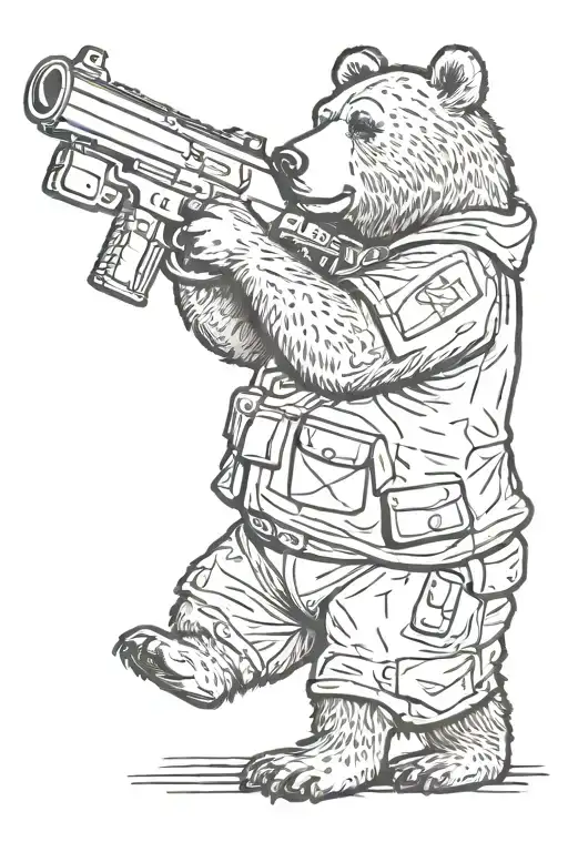 Wojtek The Bear Carrying Ammunition Cartoony