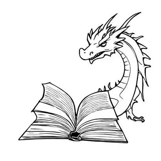 Small Dragon Reading A Book
