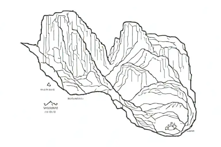Gps Coordinates Of Angel's Landing With Simple Angel's Landing Mountain Outline