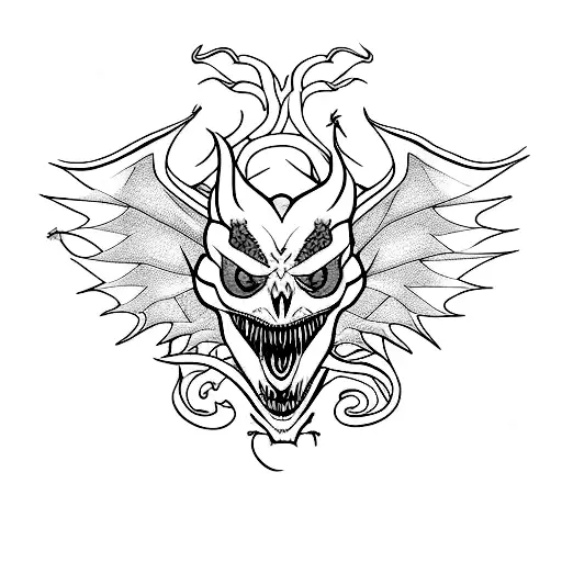 Drogon With Skull And Roses