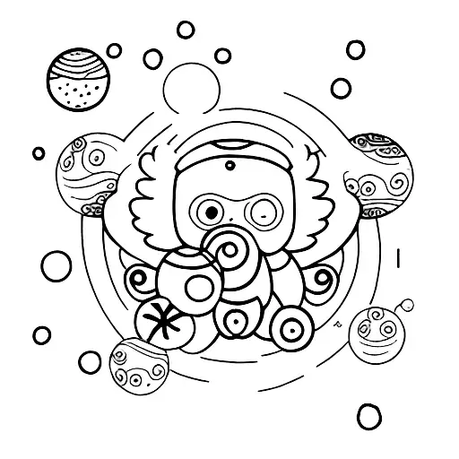 Baby Angel With Planets