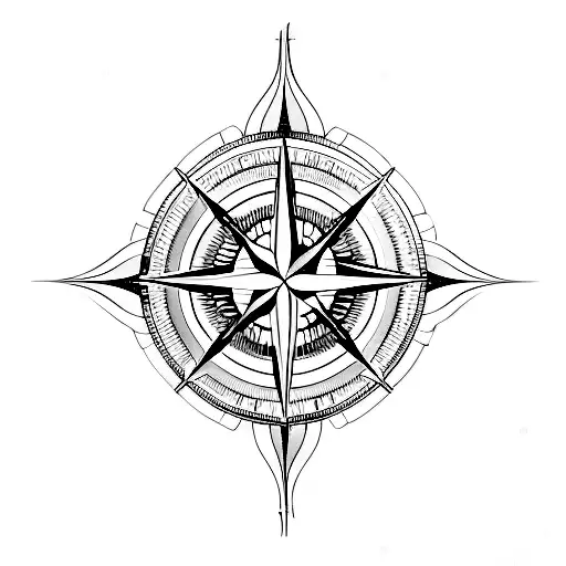 Wave With Compass In Background