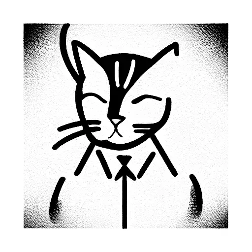 Cat Wearing A Suit Portrait